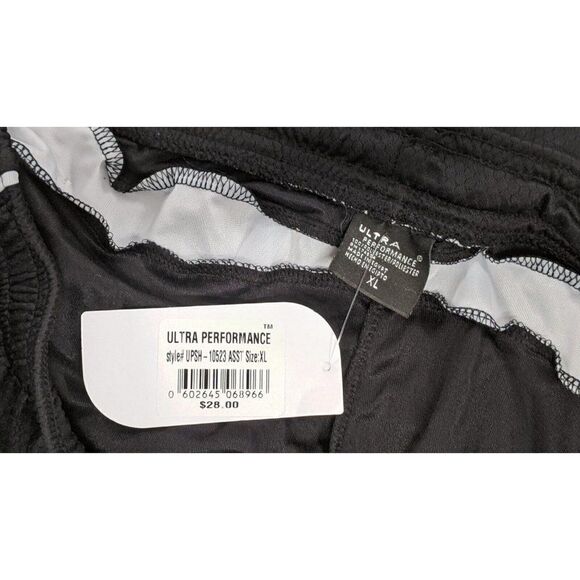 Ultra Performance Mens Size XL Black White Elastic Waist Pull On Athletic Shorts - Picture 6 of 7